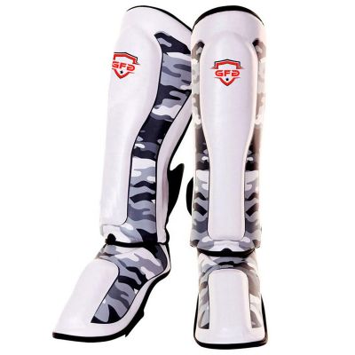 Camo Print Leather Shin Guards