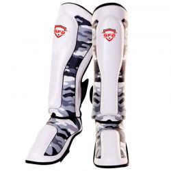 Camo Print Leather Shin Guards